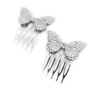 Pettini Fiamminghi Dorati Donna Ornamento Acconciature Pettini Fenicotteri Ballo Fenicottero, Accessorio Capelli Acconciatura Spose Matrimoni e Feste. Pettine Farfalla Argento Glitter Taglia M
