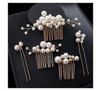 Pettini for capelli da sposa con perle color oro Accessori for capelli for fiore da sposa U Forcine for capelli Copricapo da donna Ornamenti for capelli da sposa Gioielli