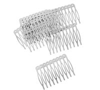 Pettini laterali for capelli francesi, 10 pezzi, 5 denti e 10 denti, in metallo, fai da te, argento, oro e bronzo, fermagli for capelli, accessori for capelli da donna - Argento, 5,6 cm