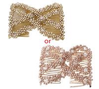 Pettini laterali per capelli con perline, Hair Combs CHAMPAGNE | Pettini laterali per capelli magici con perline romboidali da donna, forcine per capelli doppie per styling