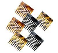 Pettini laterali per capelli, piccoli fermagli per capelli francesi, da donna, decorativi, accessori per lo styling dei capelli, 6 pezzi (nero, marrone scuro, marrone chiaro)