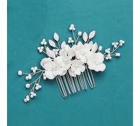 Pettini per capelli da donna con perle e fiori, gioielli da sposa, diademi da sposa, accessori per capelli da sposa, stile 2