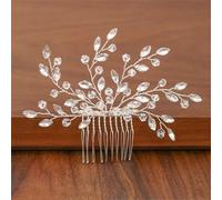 Pettini per capelli da donna con perle e strass, accessori per capelli, ornamenti per capelli, gioielli da sposa, argento7