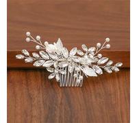 Pettini per capelli da donna con perle e strass, accessori per capelli, ornamenti per capelli, gioielli da sposa, argento9