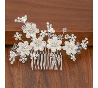 Pettini per capelli da donna con perle e strass, accessori per capelli, ornamenti per capelli, gioielli da sposa, argento8