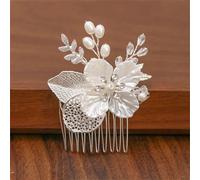 Pettini per capelli da donna con perle e strass, accessori per capelli, ornamenti per capelli, gioielli da sposa, argento12