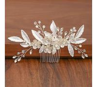 Pettini per capelli da donna con perle e strass, accessori per capelli, ornamenti per capelli, gioielli da sposa, argento6