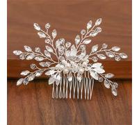 Pettini per capelli da donna con perle e strass, accessori per capelli, ornamenti per capelli, gioielli da sposa, argento5