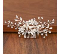 Pettini per capelli da donna con perle e strass, accessori per capelli, ornamenti per capelli, gioielli da sposa, argento1