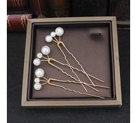 Pettini per capelli da sposa con perle color oro Accessori per capelli per donna Ornamenti per la testa Gioielli Copricapo da sposa Strumenti per la progettazione di acconciature-Forcina 3 pezzi