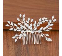 Pettini per capelli da sposa con perle e strass, accessori per capelli, ornamenti per capelli, gioielli da sposa, argento3