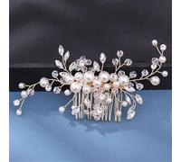 Pettini per capelli da sposa con strass e perle, accessori per capelli, ornamenti per capelli, gioielli dorati 6
