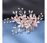 Pettini per capelli da sposa con strass e perle, accessori solidi per capelli, ornamenti per capelli, gioielli D