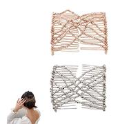 Pettini Per Capelli Elastici Perline Elastiche Del Pettine Dei Capelli Fermaglio Per Capelli Elasticizzato Pettini Per Capelli Con Perle per Donne E Ragazze Strumento Per Parrucchieri Fai Te,2 Pezzi