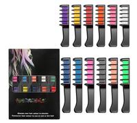 Pettini per colorare i capelli Holiday Fun, set di gessetti per colorare i capelli di alta qualità, lavabili, perfetti per compleanni, Natale e per tutte le età