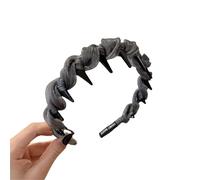 Pettinino per capelli a forma di U, elegante fascia per capelli ondulata intrecciata, antiscivolo, da donna (S5, grigio, taglia unica)