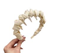 Pettinino per capelli a forma di U, elegante fascia per capelli ondulata intrecciata, antiscivolo, da donna (S2 bianco, taglia unica)