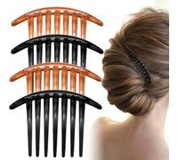 Pettinino per capelli con 7 Denti,4 Pezzi Denti di Plastica Pettini per Capelli Artiglio Accessori per Capelli,fermagli per capelli,accessorio per capelli,colore nero caffè,per le Donne Ragazze