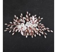Pettinino per capelli da donna, con strass e strass, accessorio per capelli color oro