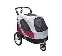 Pettio Passeggino Aventura-XL Grigio-Rosso Cani Meno 45 kg