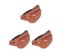 Petto in pelle Borse alla moda Shopping Telefono Portafoglio Uomo Marsupio Multi-tasca Cintura Regolabile Borsa da viaggio Rosso Rosso Marrone, Set da 3 (rosso marrone), Red Brown, come descrizione
