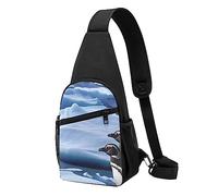 Petto tattico con stampa pinguino stampato borsa da corsa marsupio marsupio da ciclismo borsa da petto, nero, taglia unica, Nero , Taglia unica
