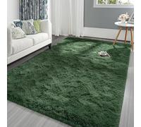 Pettop Tappeto soffice verde intenso per camera da letto e soggiorno, 1,5 x 2,3 m, morbido peluche peloso, per ragazze, bambini e ragazzi, antiscivolo e lavabile, per asilo nido e aule, tappeto