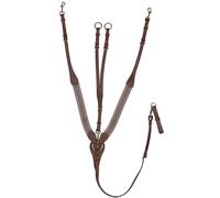 Pettorale ad Y per pony con cinturini elastici lunghi in cuoio e martingala rego