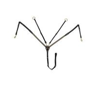 Pettorale con forchetta in cuoio modello Brass Clincher con clincher dorati Supr