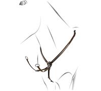 Pettorale inglese con forchetta in pelle conciata e clincher argentato Equestro