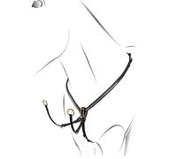 Pettorale inglese con forchetta in pelle conciata e clincher in ottone Equestro