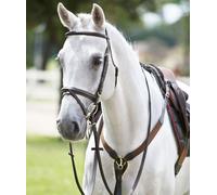 Pettorale inglese in cuoio a Y con elastico e martingala Tattini