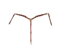 Pettorale western in cuoio con decorazioni intrecciate in cuoio rosa Pools