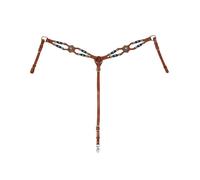 Pettorale western in cuoio decorato con pietre simil smeraldo e tagli cut out Po