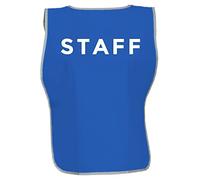 Pettorina blu alta visibilità Safemax personalizzata STAFF, bordino rifrangente - fianchi regolabili