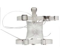 Pettorina ad H per cani con porta fedi da cerimonia Croci Ceremony: Bianco - Taglia XS: 22-35 cm