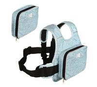 Pettorina da per bambini Pettorina da regolabile traspirante con striscia riflettente e tasche di raccolta pieghevole protettiva per esterno, azzurro