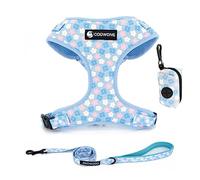 Pettorina e guinzaglio per cani, 3 set, con porta sacchetti per escrementi, facile da camminare, senza tirare, regolabile, con morbida imbottitura in rete, accessori per animali domestici per cani di