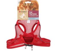pettorina gatto - Step&Go Berta rosso L - 30-34 cm / 48-52 cm - nylon con mesh traspirante e bande riflettenti