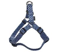 Pettorina in nylon blu decorazioni a pois bianchi modello Pretty per cani Croci