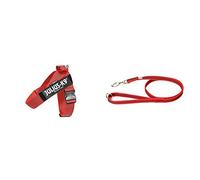 Pettorina JULIUS-K9 rossa e guinzaglio super presa rosso - taglia: 2