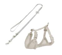 Pettorina morbida con guinzaglio per cuccioli Trixie Junior - 26-34 cm circ. torace, 200 cm, grigio chiaro