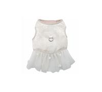 Croci Ceremony Bride - Pettorina per cane femmina, Per Matrimoni, Vestito per cani con Gonna in Tulle, Fantasia Damascata, Regolabile, S/27-31 cm