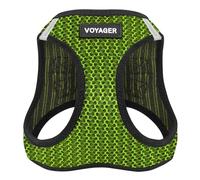Pettorina per cani Voyager Step-in Air, in rete, riflettente, non tira, per cani di taglia piccola-media e gatti, sicura con chiusura in velcro, fibbia, doppi anelli a D, 2 tonalità di verde lime, S