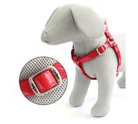 PETTORINA SIMILPELLE GLOSSY REGOLABILE 50-70 CMx20MM ROSSA