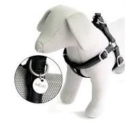 PETTORINA SIMILPELLE GLOSSY REGOLABILE 50-75 CMx20MM NERO