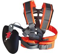 Pettorina universale per decespugliatore, regolabile a doppia spalla, in nylon imbottito, per decespugliatore, tagliasiepi e erba da prato, comoda cintura da lavoro in giardino