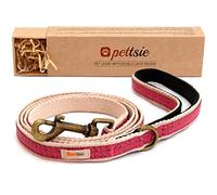 Pettsie Dog Pet guinzaglio realizzato in robusto durevole canapa naturale, lunghezza 1,5 m, a doppio strato, per sicurezza e impugnatura imbottita per maggiore comfort e controllo