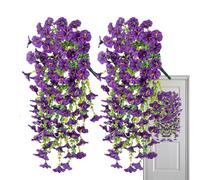 Petunie artificiali per fioriere da esterni, petunie artificiali, per interni ed esterni, resistenti alle intemperie, durevoli, 2 pezzi, piante fiori, per veranda, giardino, vaso da giardino e