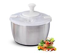 Petyoung Centrifuga per Insalata in Acciaio Inox, 5L Asciuga Insalata Centrifuga, Asciugatrice per Verdure con Coperchio Trasparente e Fondo Antiscivolo, Lavabile in Lavastoviglie